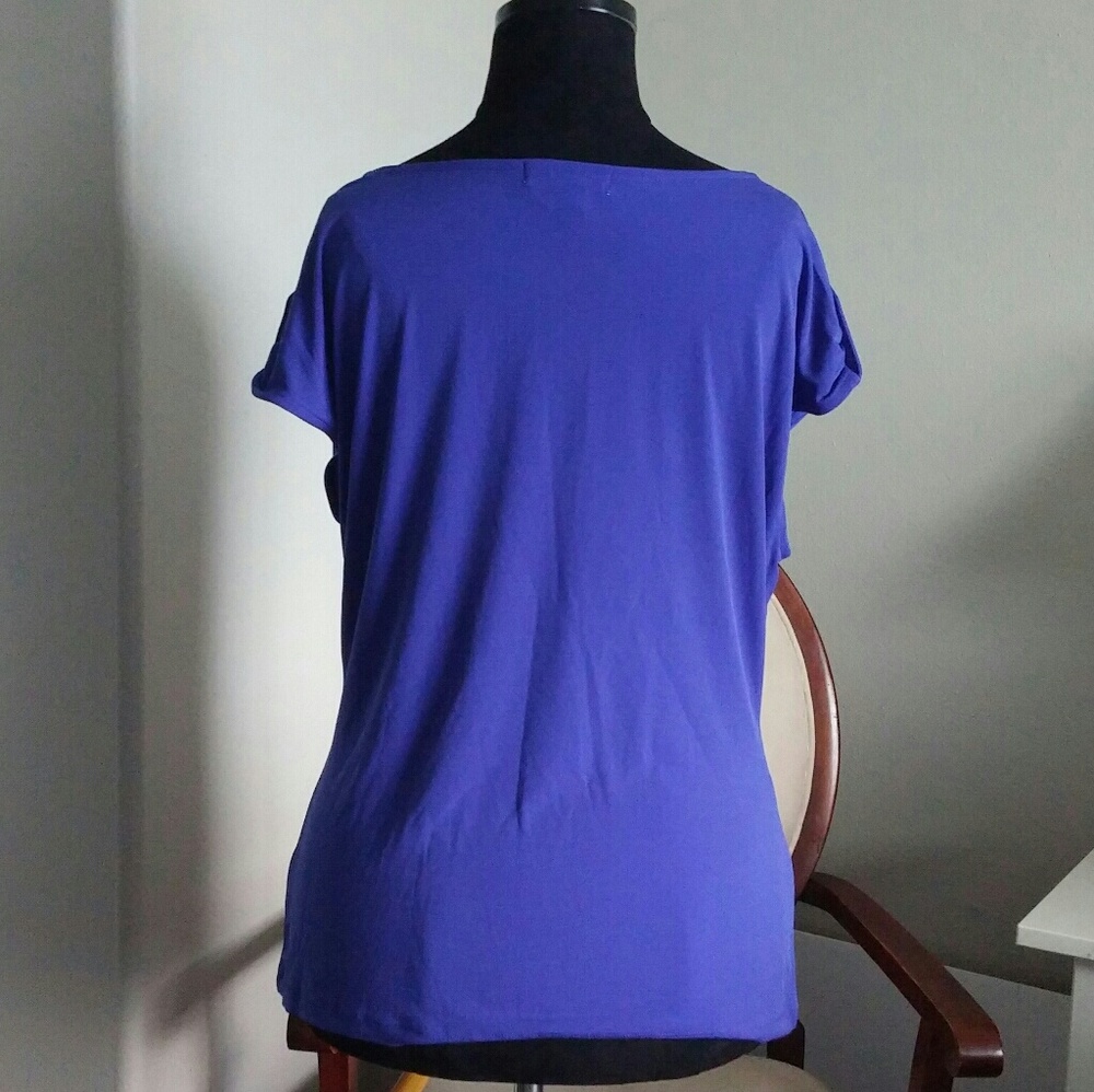 Clearout! Cobalt Cowl-Neck Blouse - Picture 4 of 5